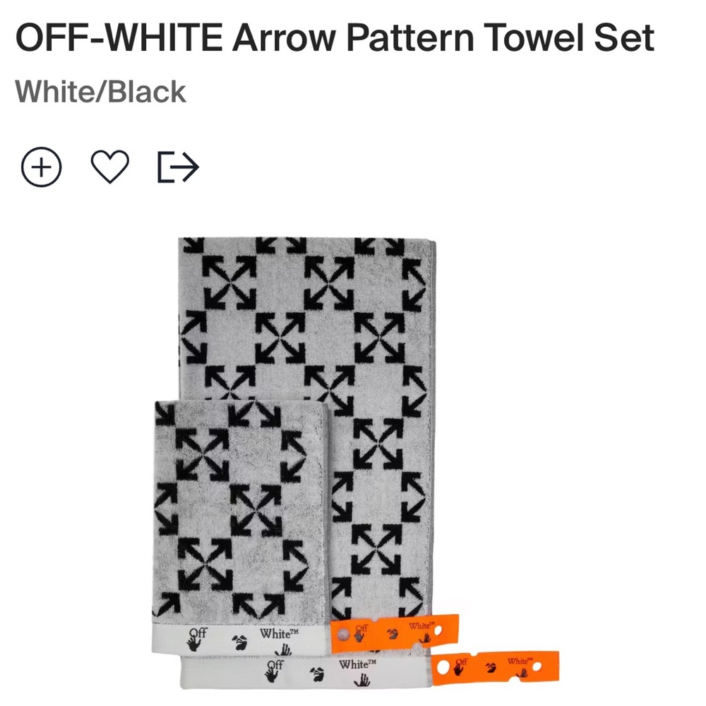 OFF-WHITE arrow towel set.